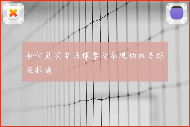 如何购买皇马球票与参观伯纳乌球场指南